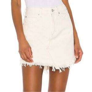 Bailey Denim Mini - Free People Fringed Cream Mini Skirt - Size 28